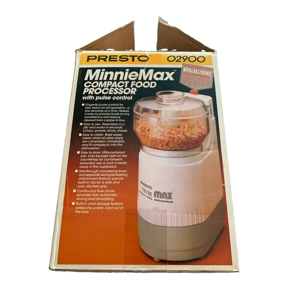 Presto Minnie Max Compact Food Processor Pulse Control 1988 02900 New Open Box